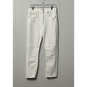 AGOLDE Womens White Cotton Blend Riley High Rise Straight Button Fly Jeans Sz 27